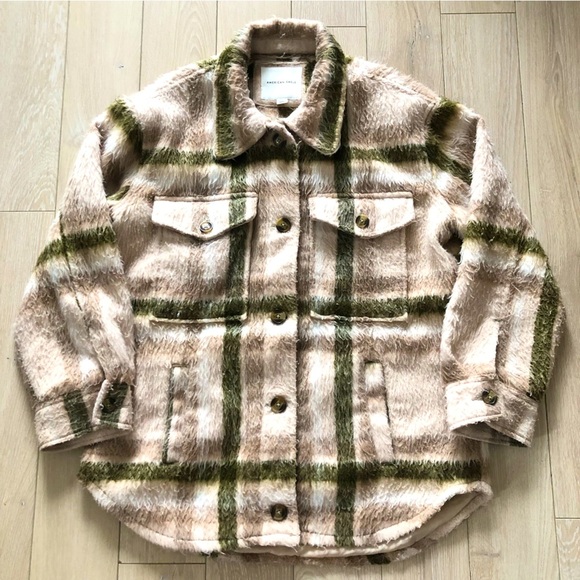 American Eagle Outfitters Plaid Wool Blend Shacket - Picture 1 of 11